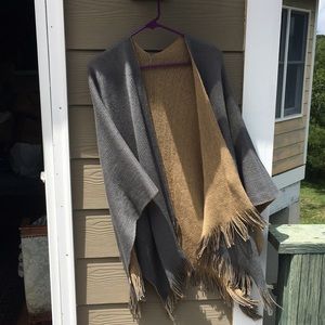 Reversible sweater knit cape